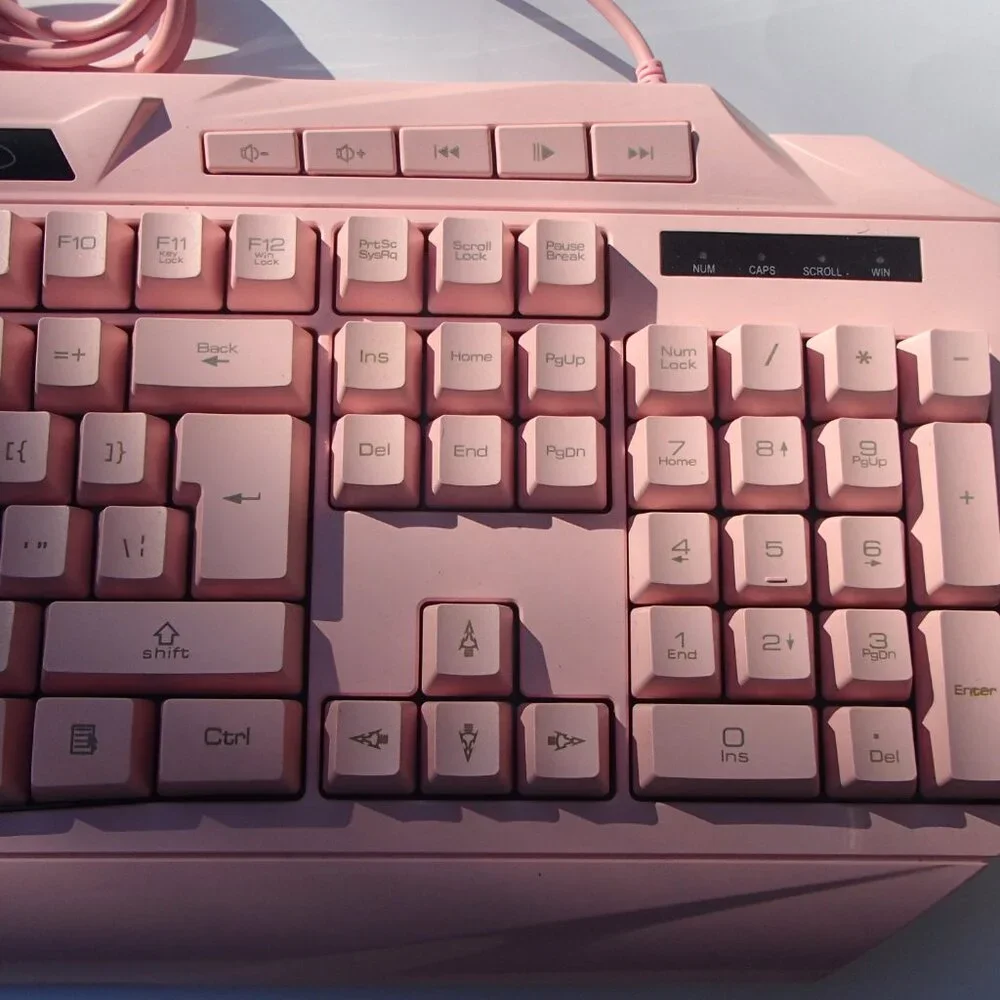 Pink Gaming Keyboard & sades Headset Combo MageGee GK710 Wired Backlight